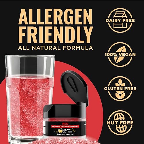 Miniatura 2 de Brew Glitter - Purpurina comestible para bebidas, cócteles, cerveza, adornar bebidas  Certificado Kosher y Halal  100% comestible y de grado