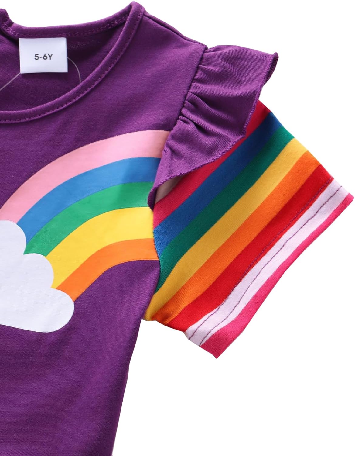 Kids Girls Summer Casual Unicorn Dresses Cotton Short Sleeve Crew Neck Dress 2-7 Years - Image 6