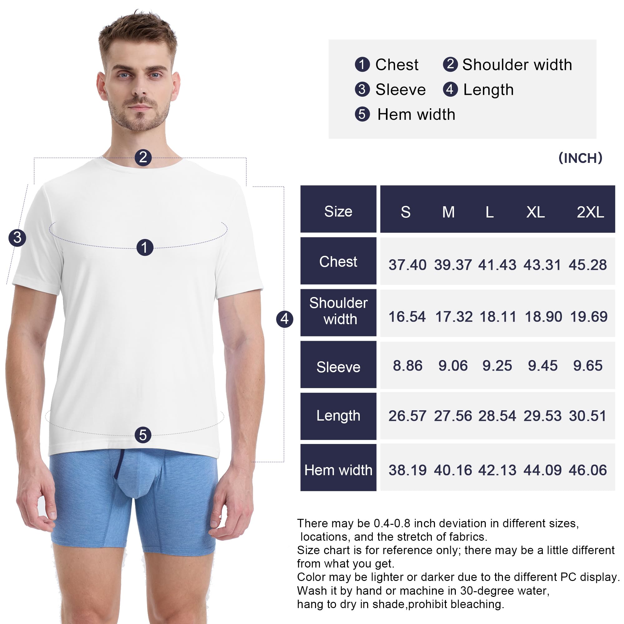 Bamboo Cool Th23m-132 - Camiseta para Hombre (6 Unidades)