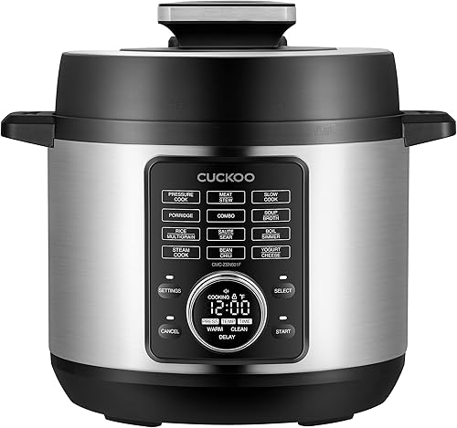CUCKOO Olla a presión 10 opciones de menú: vaporizador, cocción lenta, salteado, gachas de avena y más, pantalla LED fácil de usar, olla interior de