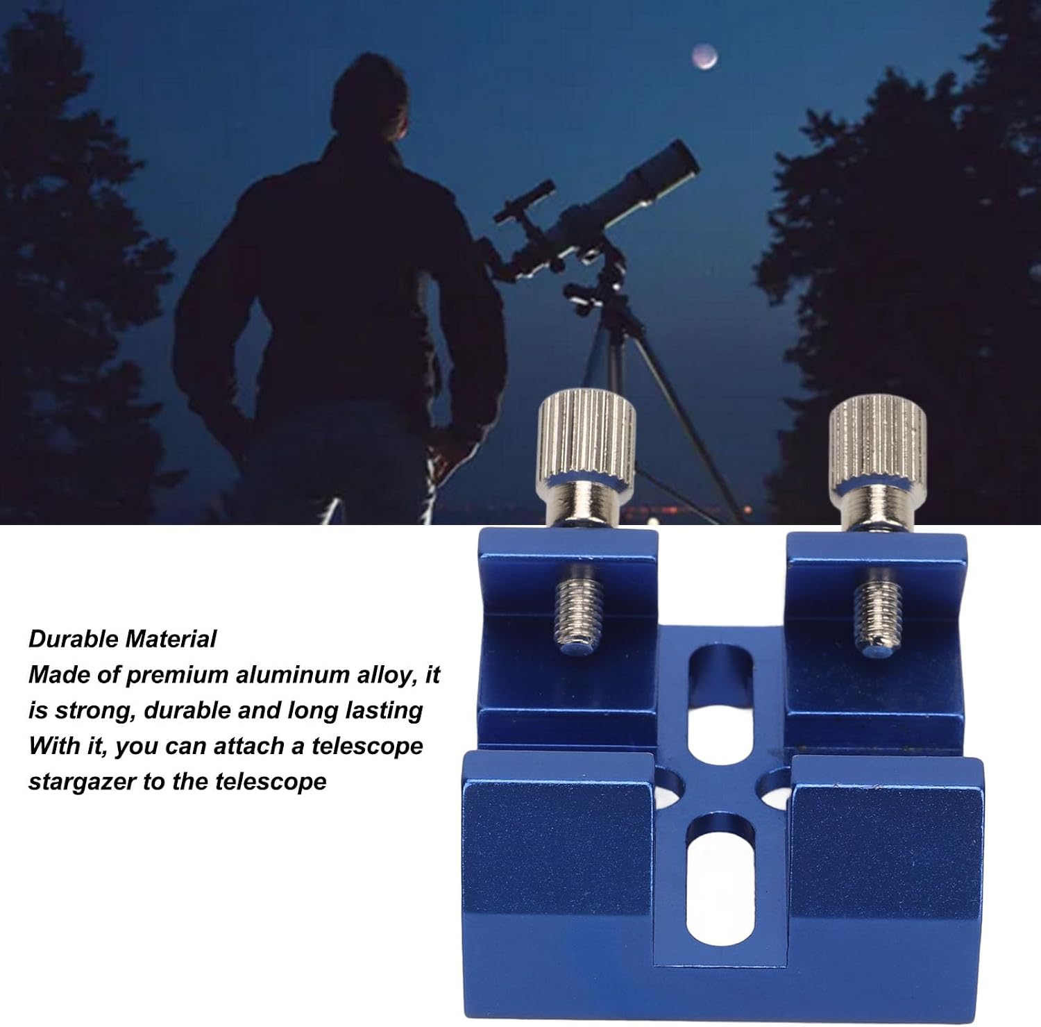 ASHATA Universal Dovetail Base for Finder Scope, Telescope Finderscope Mount Bracket Dovetail Slot Plate for C8 C8HD C925 C11HD, for Sky Rover 80ED 102ED 130APO 100ED, Other Models (Blue)