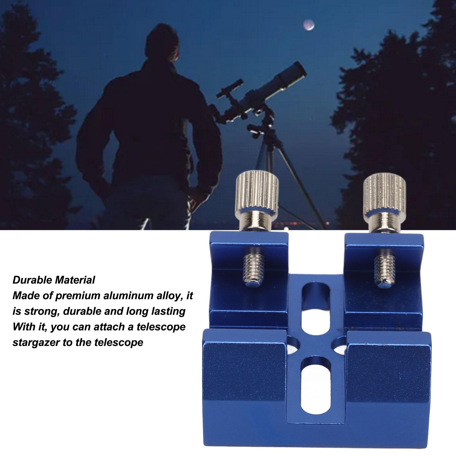 Aluminum Alloy Dovetail Base with Thumbscrew Locks, Universal Mount Bracket for C8 C8HD C925 C11HD, Sky Rover 80ED 102ED 130APO, 100ED Binoculars Compatible with Sharpstar (Blue)