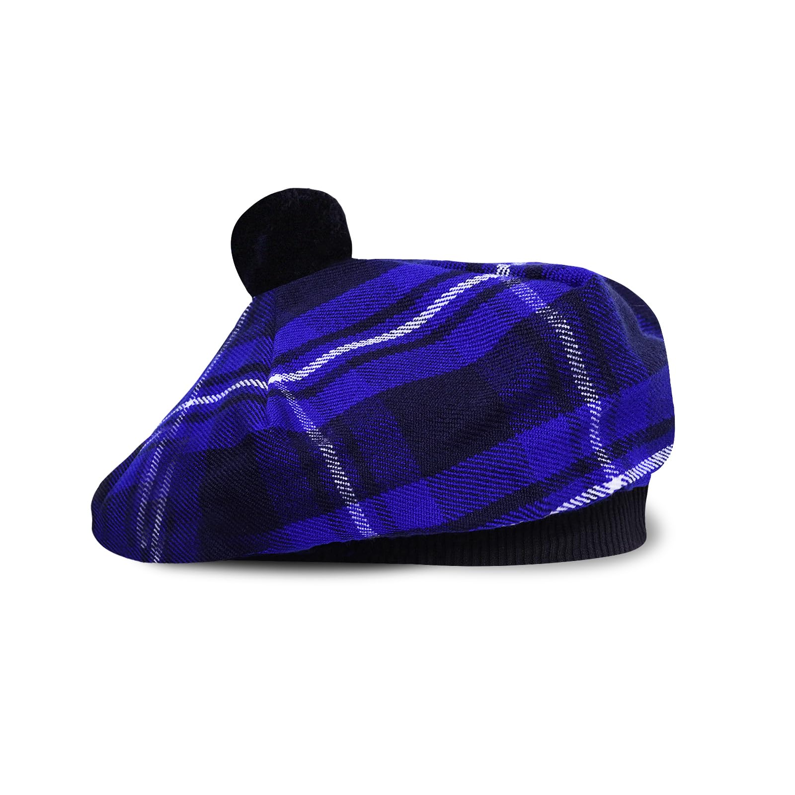 YAS Scottish Hat Tam o' Shanter Tammy Jimmy Flat Bonnet in Many Tartans (Scottish Blue),One Size