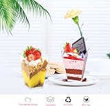 Froasia Lot de 40 tasses à dessert avec cuillères et couvercle, 160 ml, verres à dessert en plastique, transparents, réutilisables, carrés, pour la maison, les desserts, le pudding, la mousse, les - 4