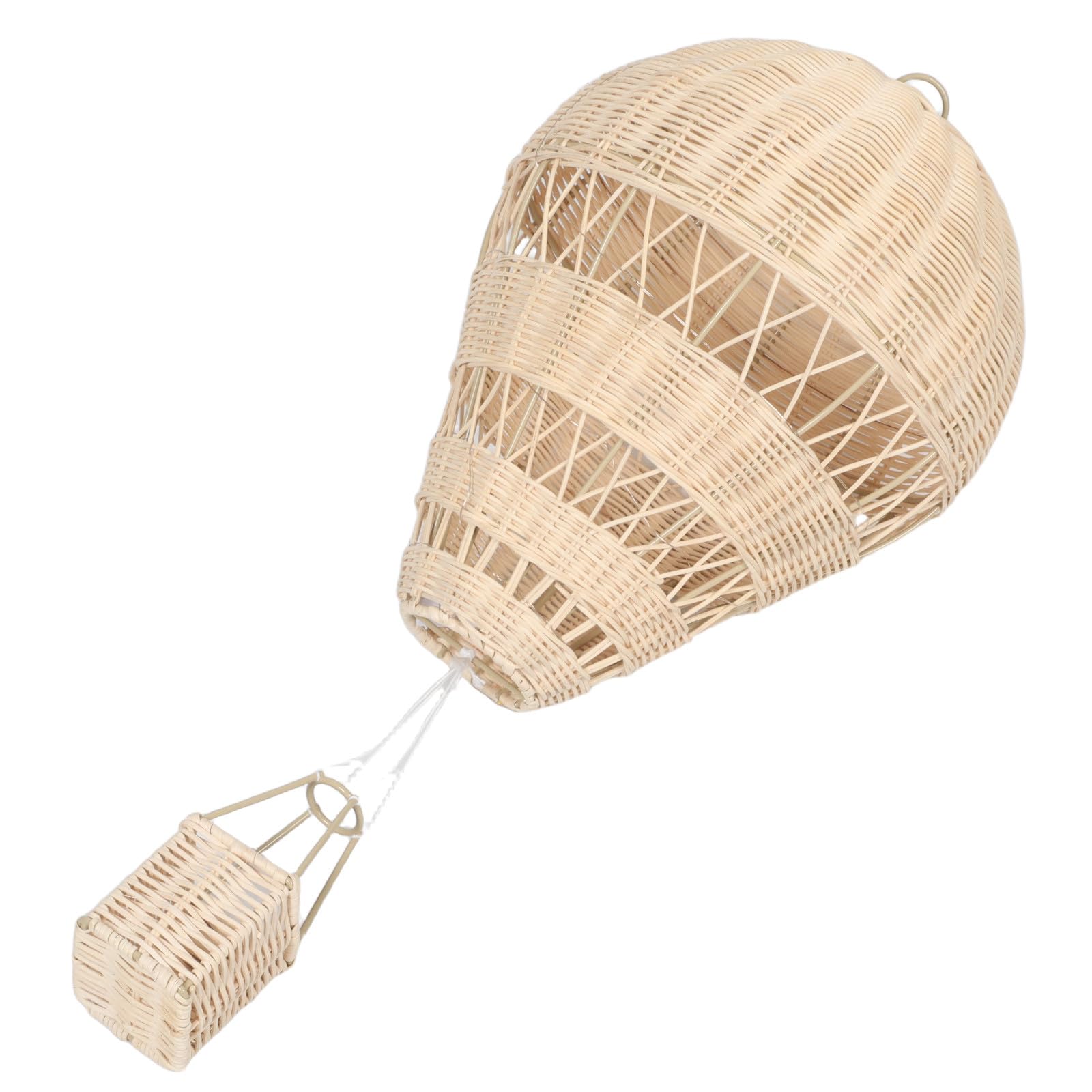 Handgewebter Rattan Heißluftballon Dekoration mit Lichterkette für Kinderzimmer Szenenlayout und Fotorequisite