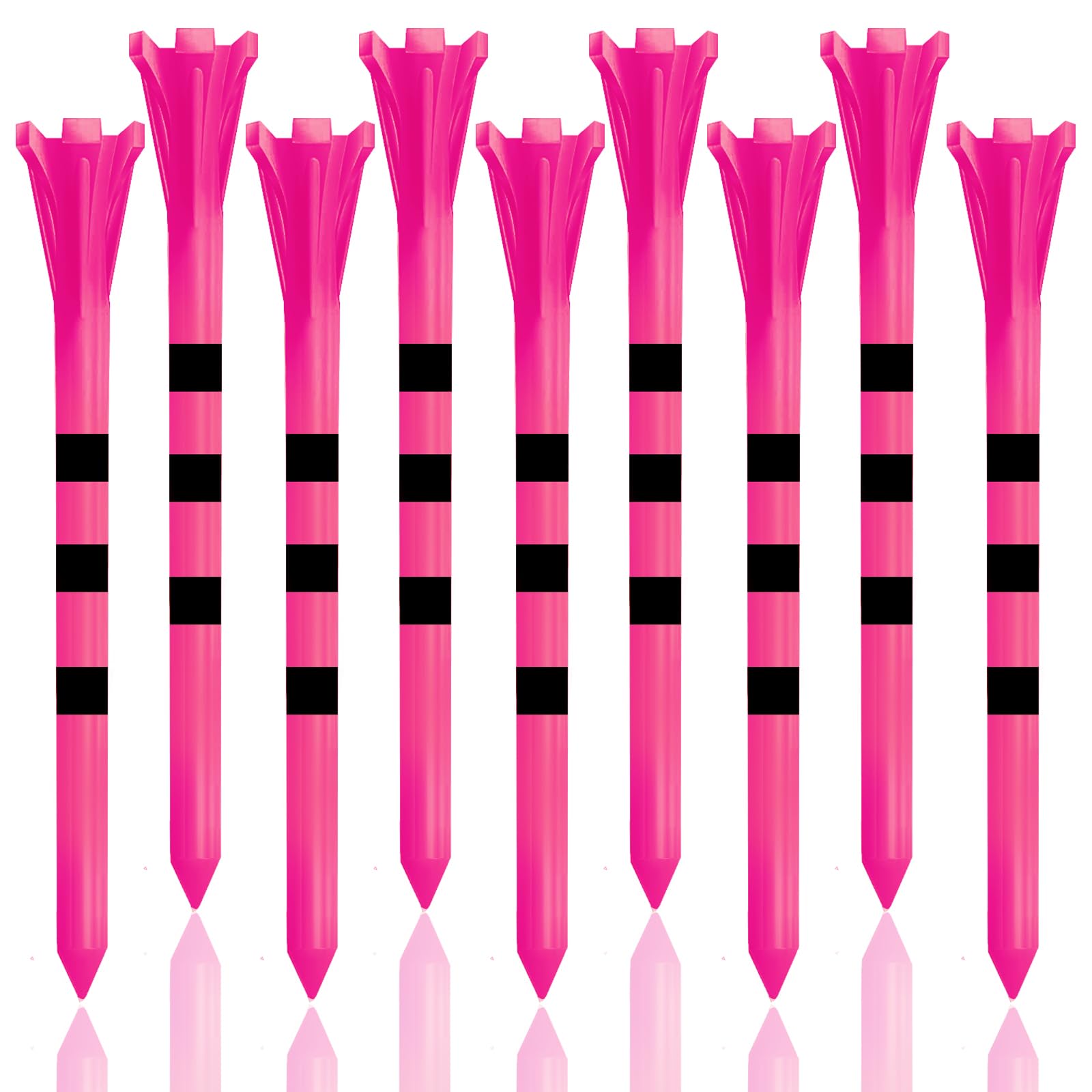 FINGER TEN Golf Tees Plastic Unbreakable Small 3 1/4 Inch 83mm 2 3/4 70mm With Five Claws Prong, Golf Tee Mixed Color Flat Strong Durable Long (Pink, 30 Pack-2 3/4'' 70mm) โ image 1