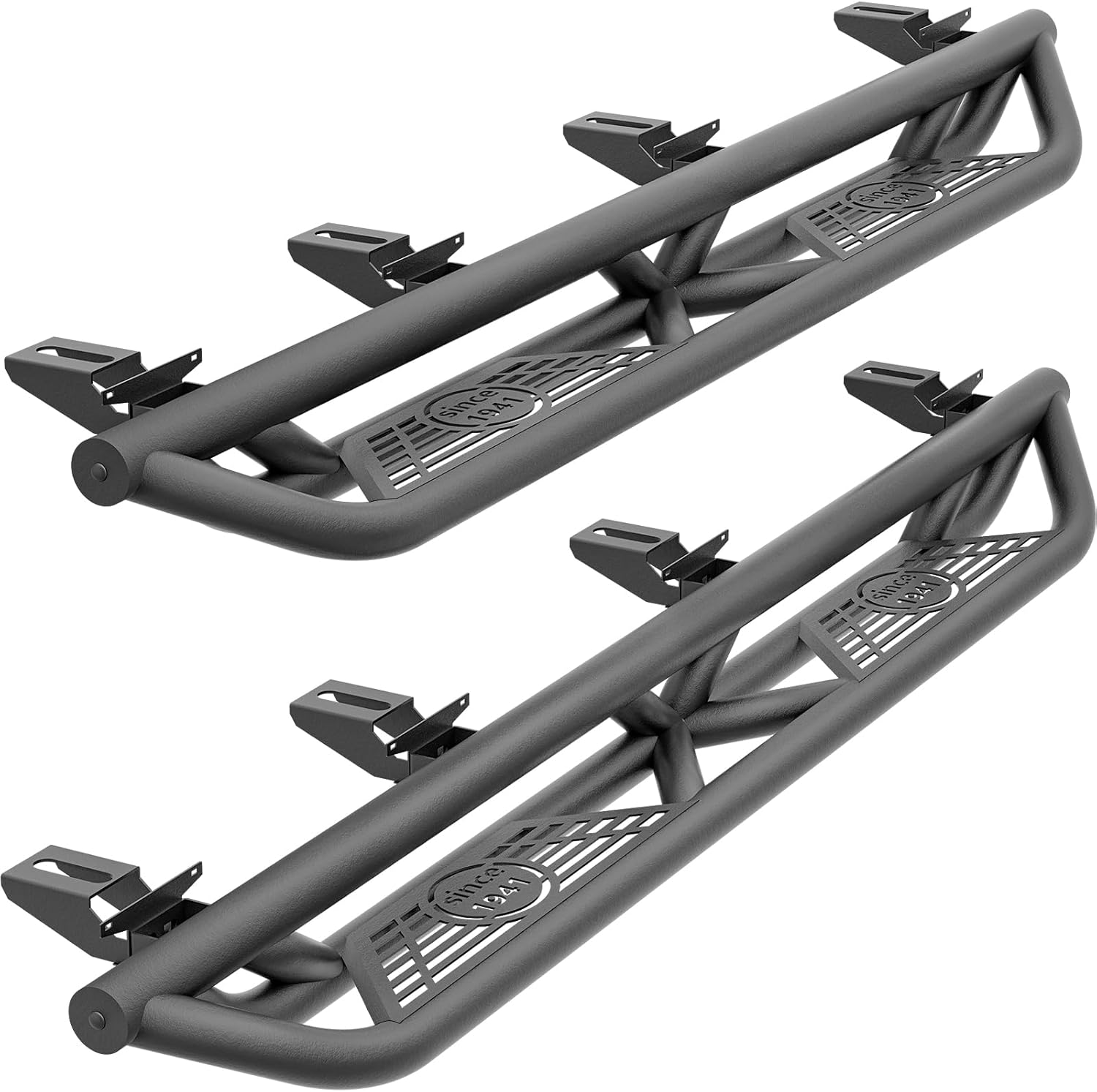 for Gladiator JT Running Boards Drop Side Steps Compatible with 2020 2021 2022 2023 2024 2025 2026 Jeep Gladiator JT 4 Doors, Heavy-Duty Steel Nerf Bars Step Plate Rock Slider Rail