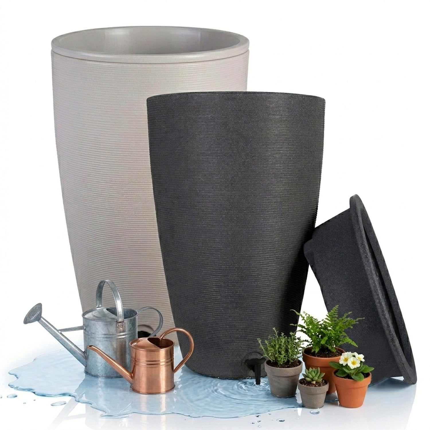 120L Amesbury Stone Water Butt Stylish Outdoor Rain Water Collector Storage Tank (Stone)