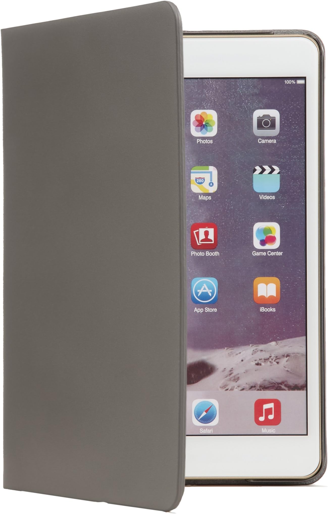Everything Tablet Apple iPad Air 2 Handmade Italian Leather Smart Case Durable Auto Sleep/Wake Function Light Weight - Steel Grey
