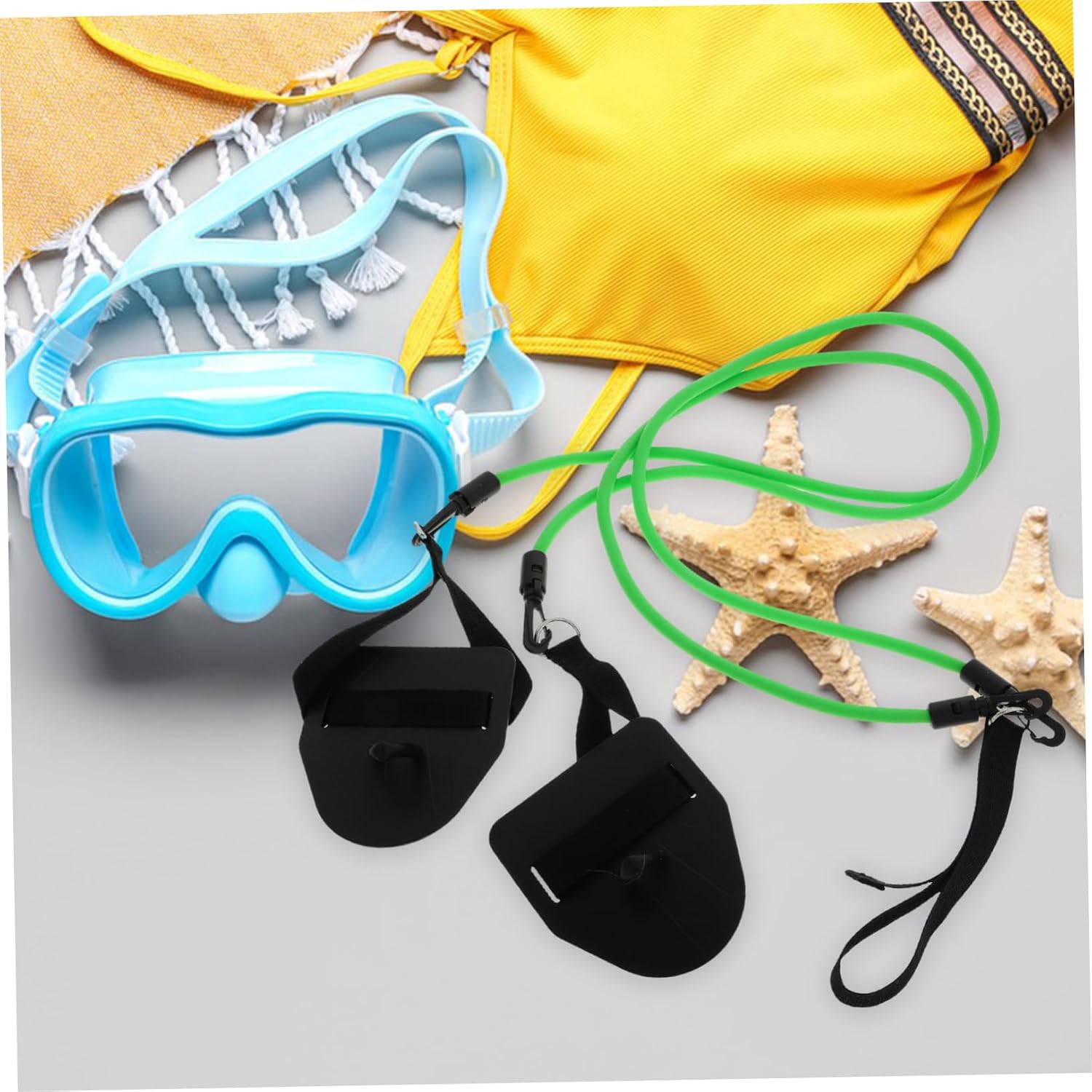 VICASKY Hand Swim Paddles with Elastic Resistance Bands for Arm Strength Training Versatile Swim Training Equipment for Land Paddling and Freestyle Swimming Ergonomic Design for