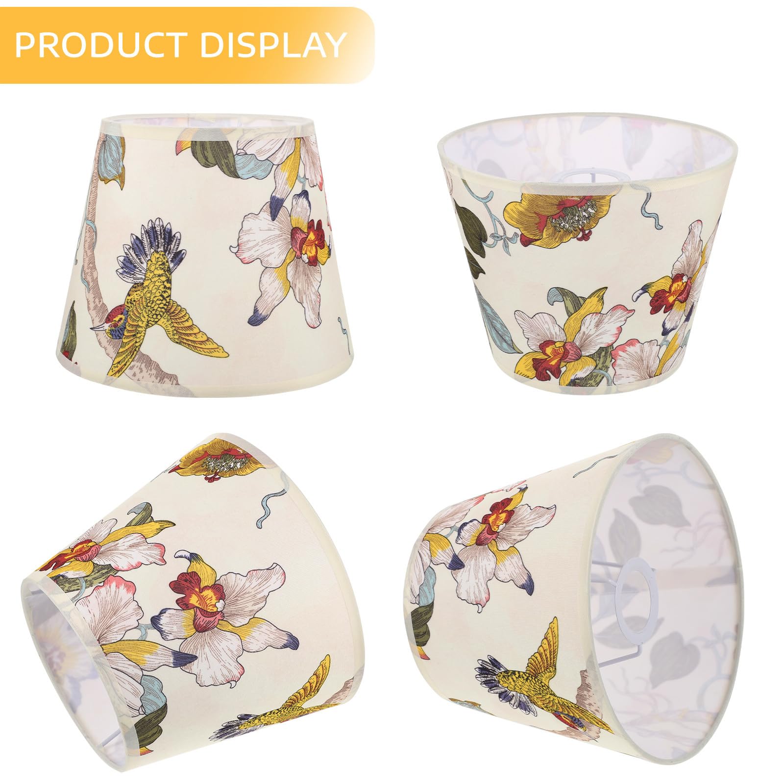 Stofflampenschirm mit Blumenmuster für E27, Tischlampe, Klassisch
