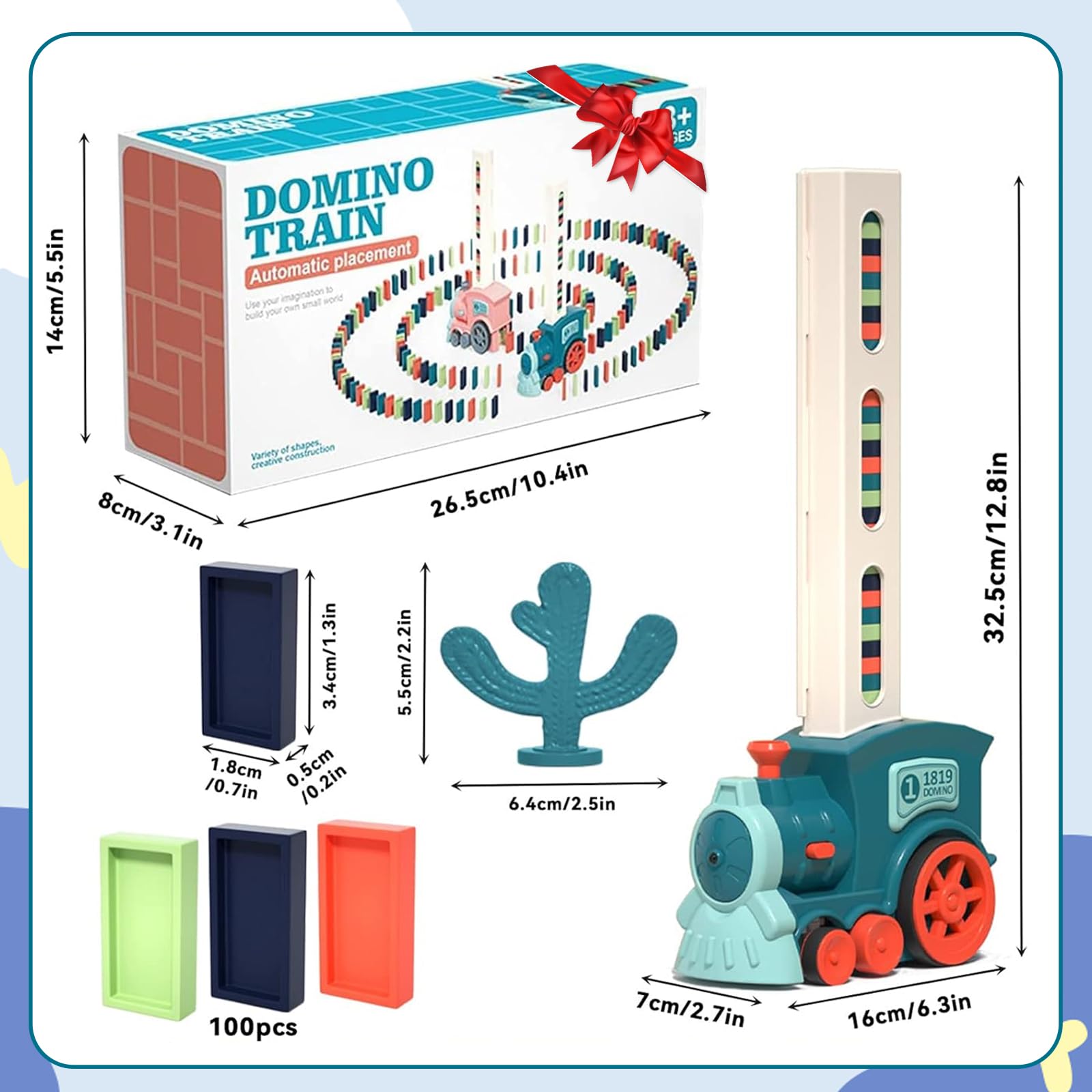 71Nmly Jouet de Train Domino,180 pièces de Blocs Électrique Train,Jouets de Construction et d'empilage,pour Filles et Garçons