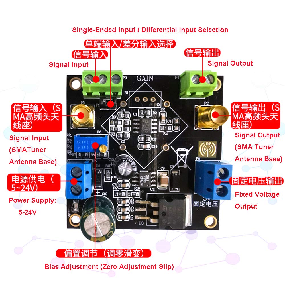 Modulo amplificatore per strumentazione di precisione programmabile diymore AD8221AR MSOP Gain per Arduino 502 Modulo amplificatore per strumentazione di precisione programmabile diymore AD8221AR MSOP Gain per Arduino 502
