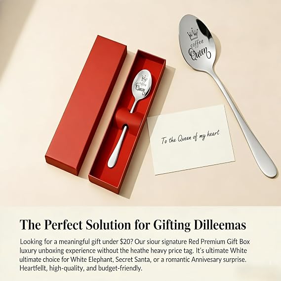 Engraved Coffee Queen Coffee Spoon, coffee lover gifts for women-Gift Boxed