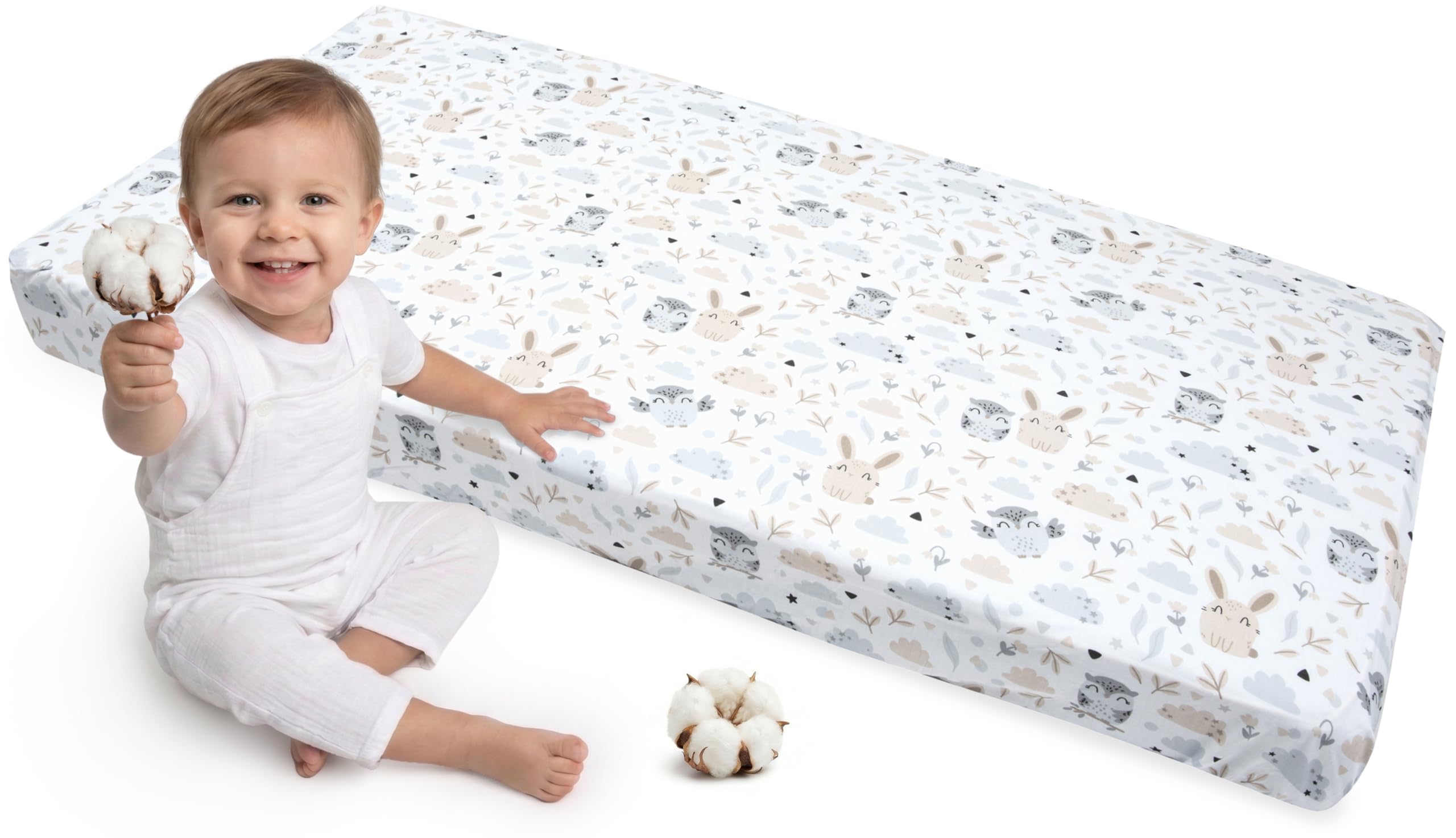 Medi Partners Fitted Sheet 60x120 cm 100% Cotton Baby Bed Linen Mattress Cot (Glade)