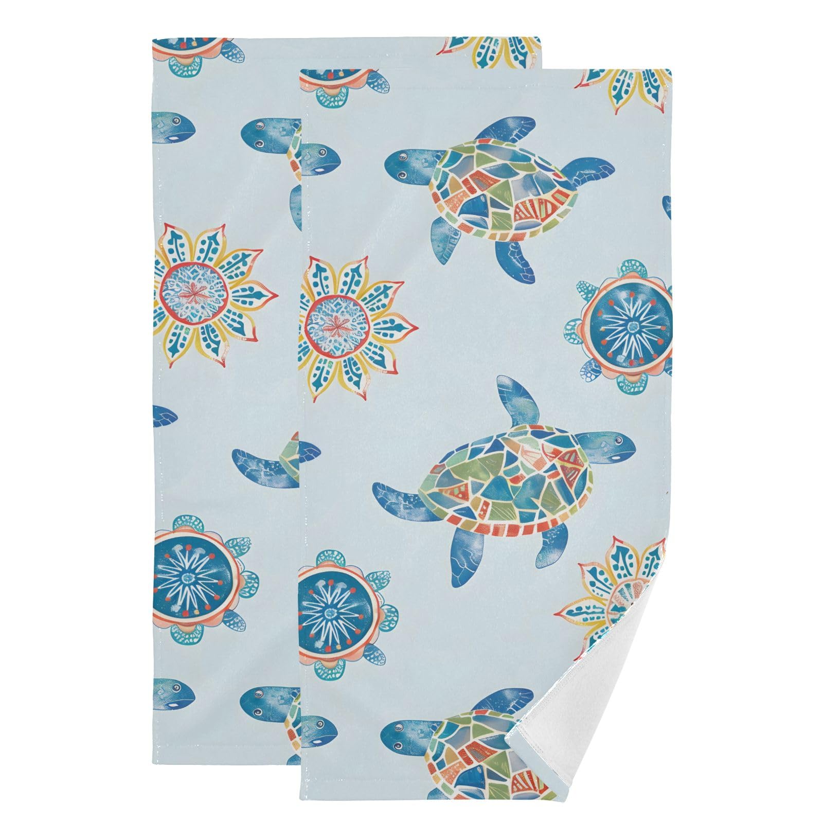 Toallas de mano bohemias de algodón para un baño con estilo y suavidad (Pack de 2)