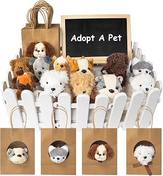36Pcs Adopt A Puppy Party Favors, Mini Stuffed Animals Adopt A Dog Set