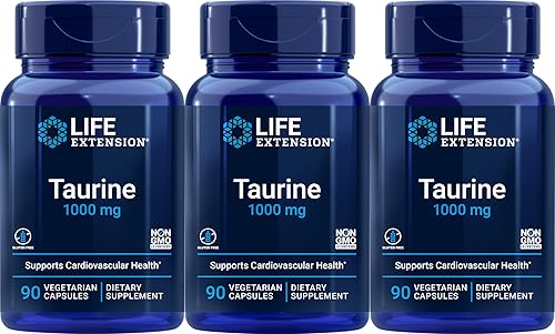 Life Extension Taurina 1,000 mg, 90 cápsulas vegetarianas (paquete de 3)