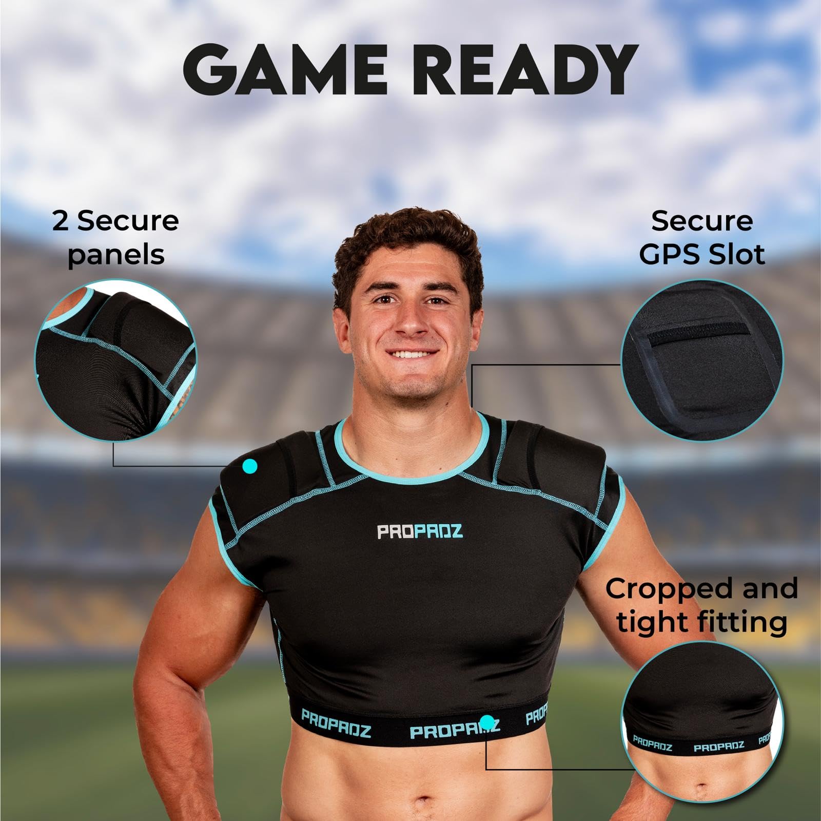 PROPADZ AC Shoulder Protection Vest – AC Joint Recovery & Impact Relief for Rugby Players – Includes Vest + 2 Gel Pads – Designed for Injury Prevention & Shoulder Support