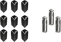 Vista 1 de Optix 3 juegos de dardos delgados Harrows más 1 juego de protectores de vuelo de dardos de aluminio