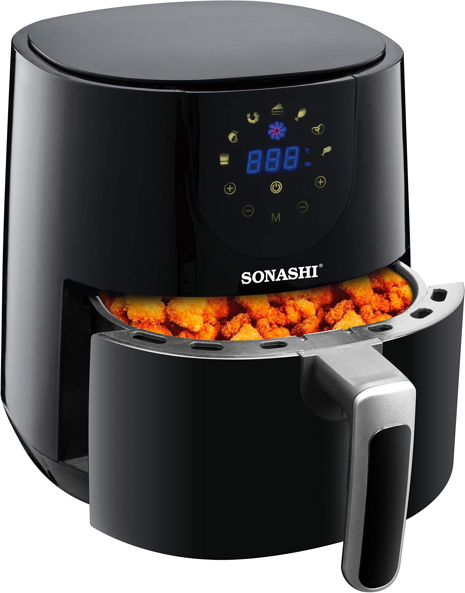 SONASHI SAF-420 Digital Air Fryer – LED Touch-Screen Display, Temperature Control, 4.2 L Teflon Pan, Overheat Protection, 220-240 V / 1300W | Specialty Kitchen Appliances