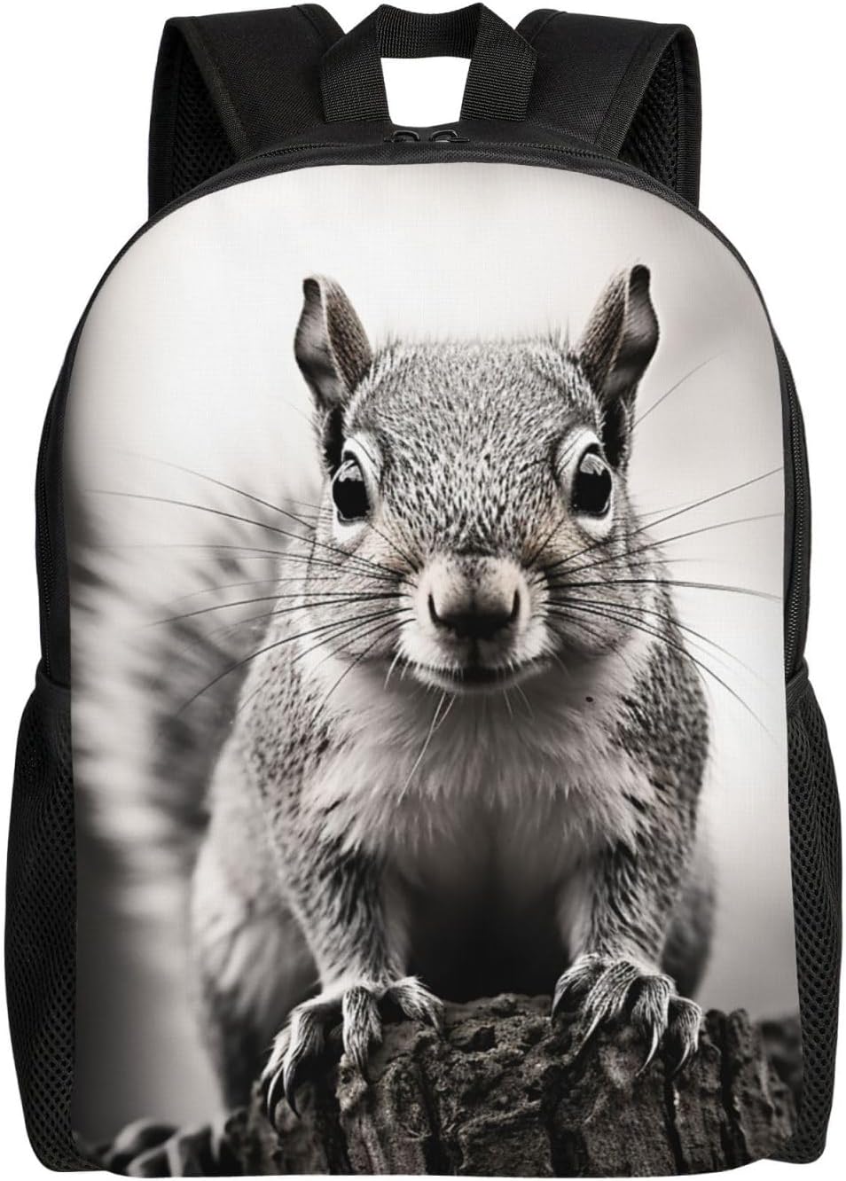 Light Gray Squirrel Print Backpack for Women Men Lightweight Laptop Backpacks Travel Laptop Bag Casual Daypack