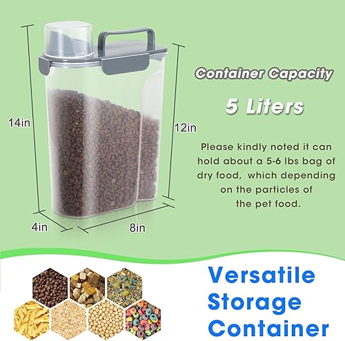 Miniatura 3 de TBMax Contenedor grande de almacenamiento de alimentos para gatos, contenedor portátil de comida para perros con boquilla grande y taza mejoradas,