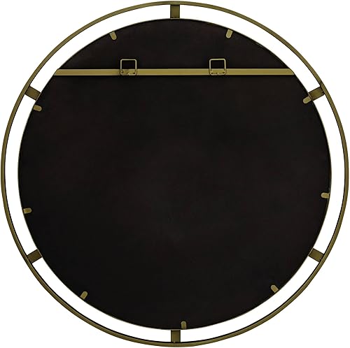 Miniatura 6 de Uttermost Espejo de pared decorativo redondo de bronce envejecido rústico con marco de anillo de metal dorado envejecido de 34 pulgadas de ancho,