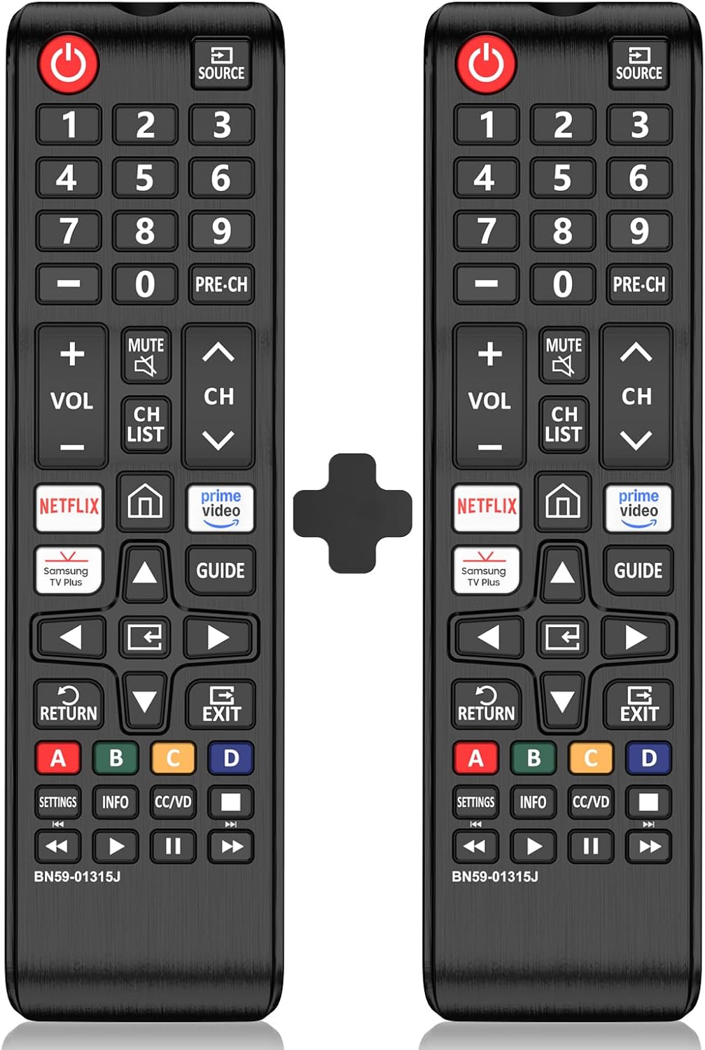 2 Pack Remote Control for Samsung Smart TV - Replacement Remote Compatible with All Samsung Smart TVs, LCD, LED, HDTV, 3D, Series TV