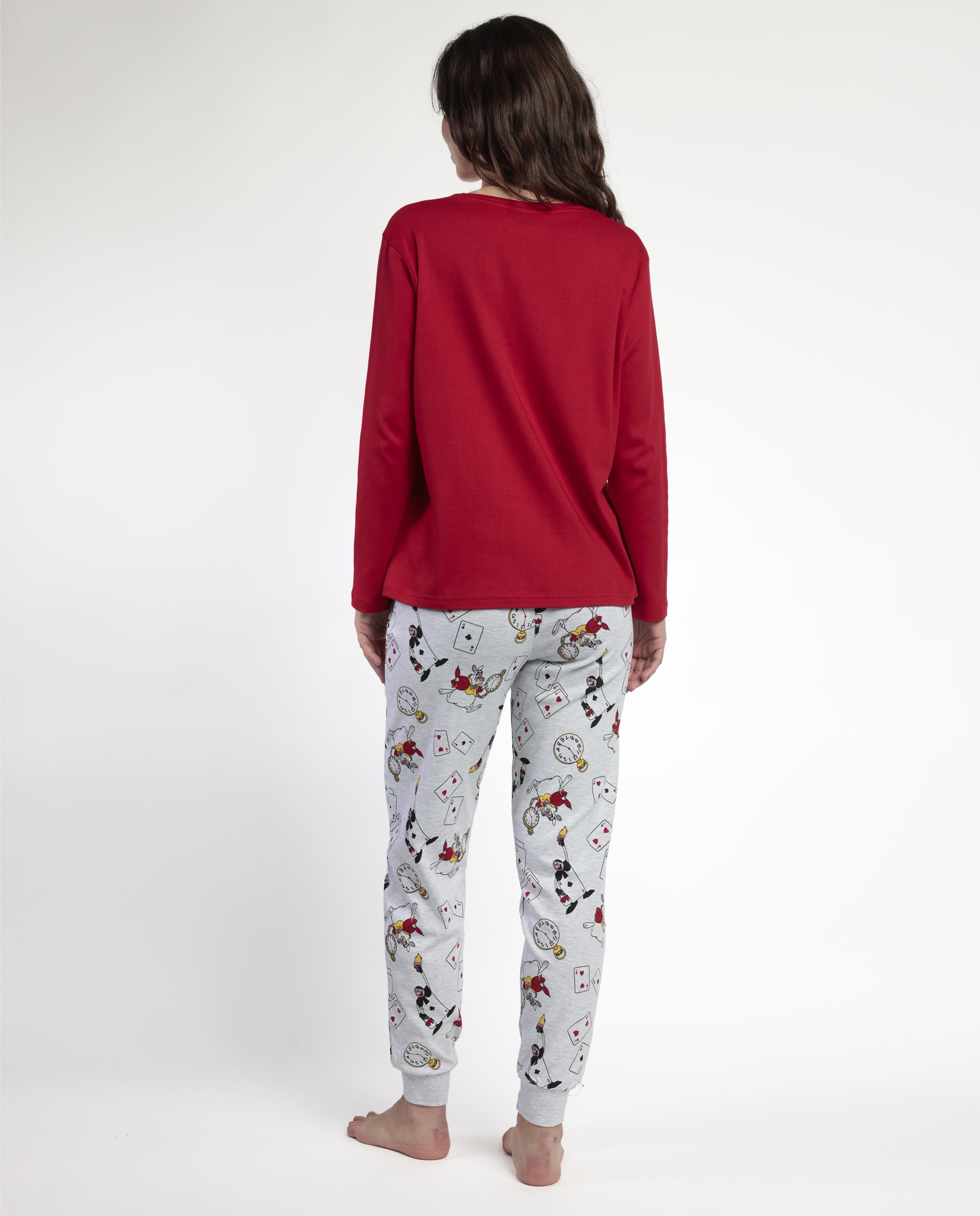 Disney Pijama Manga Larga Red Alice in Wonderland para Mujer