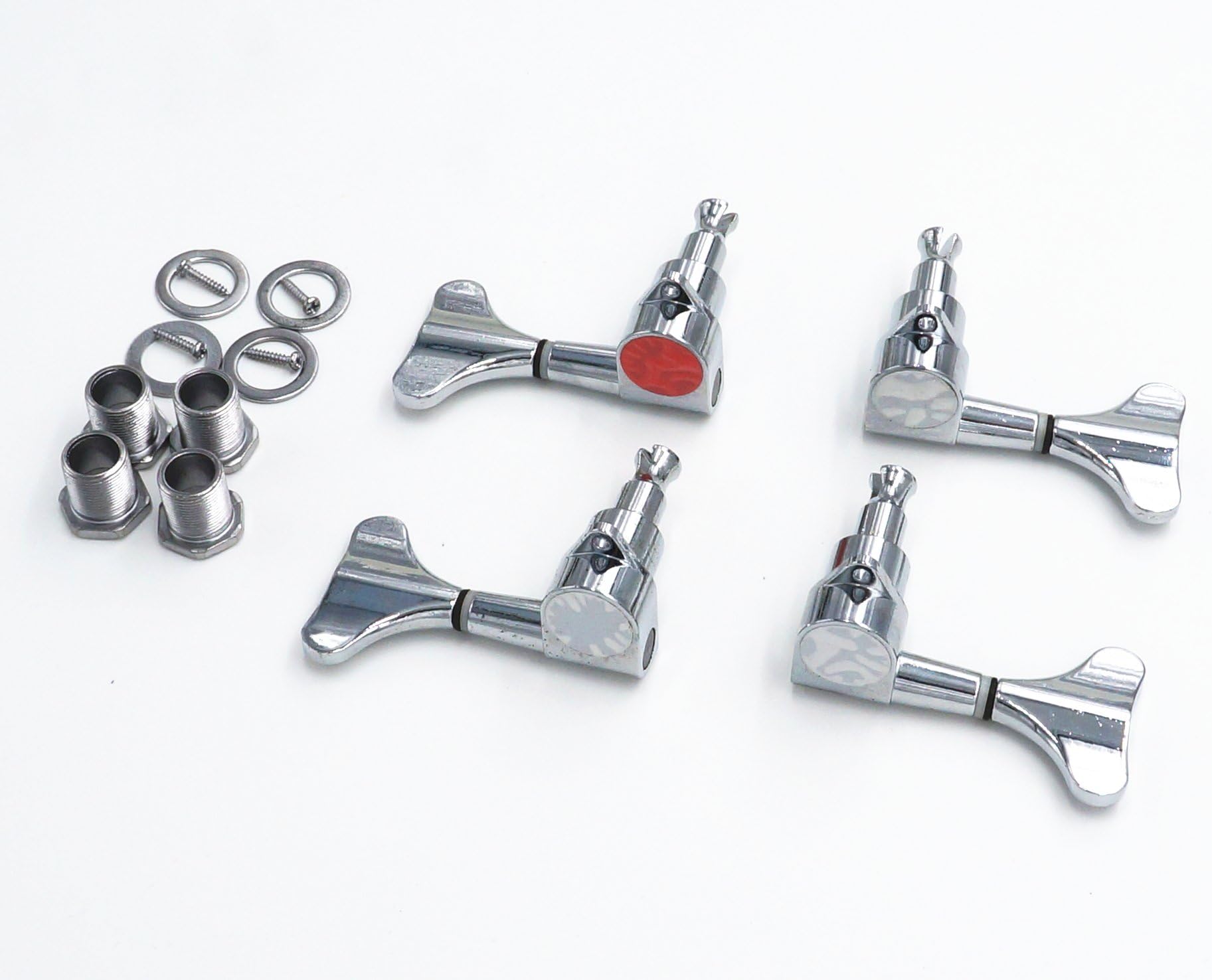 4pcs Guitar Bass Tuning Pegs 2R2L Machine Heads Tuning Pegs Chrome