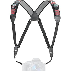 Tracolla A X Per Fotocamera E Binocolo - Regolabile, In Nylon E Pelle, Doppia Spalla, Ideale Per Birdwatching E Outdoor - Foto 9