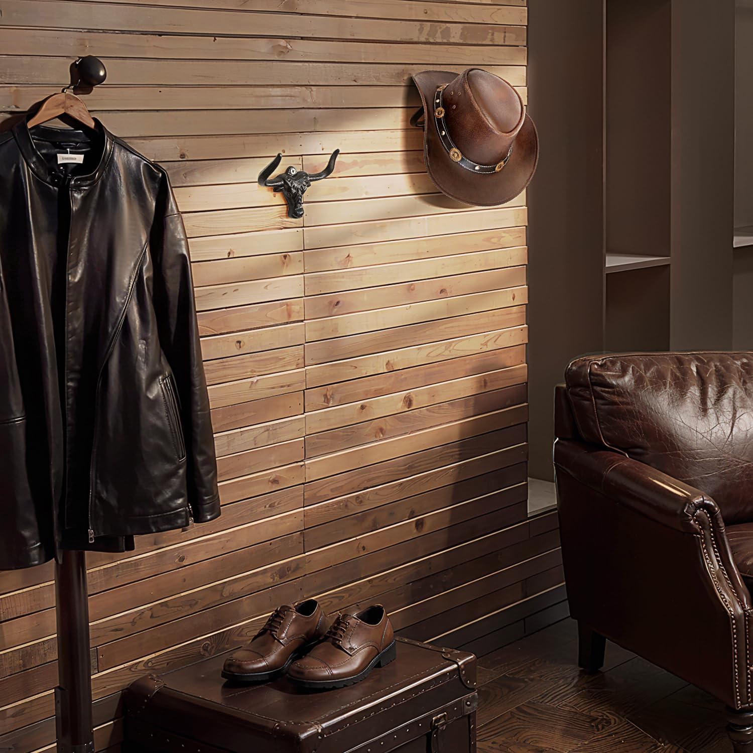Cowboy Hat Rack for Wall, Cast Iron Cowboy Hat Holder,Hat Storage Organizer Hat Hooks for Wall Western Decor for Bedroom