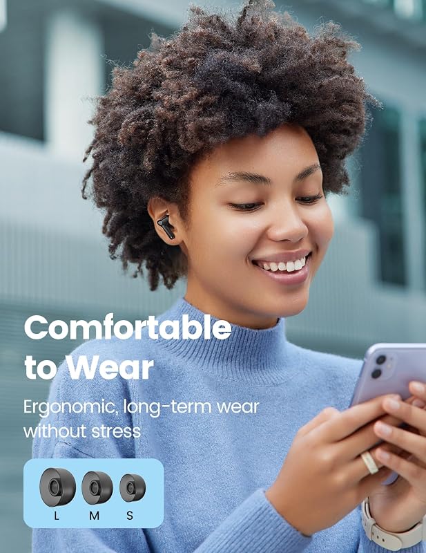 TWOSKY Wireless Earbuds Bluetooth 5.3 Headphones 50H Playtime Deep Bass Stereo Ear Buds with Mic IPX7 Waterproof Comfort Lightweight in Ear Earphones for Pad Android/iOS Phones Gifts for Women Men image 4