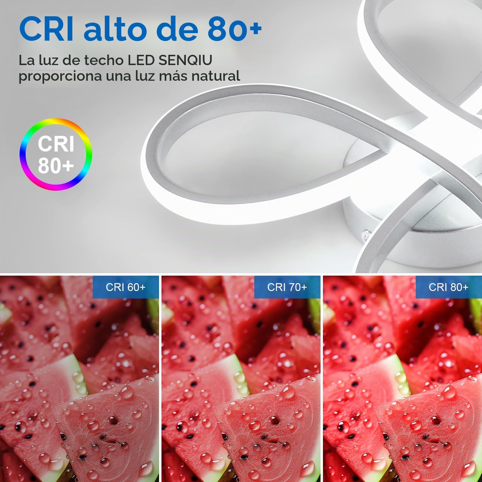 Lámpara de Techo Moderna, 30W 3375LM Plafón LED Techo 30CM | Diseño Forma de Flor, Lamparas de Techo LED Moderno Plata para Dormitorio Cocina Sala de Estar Pasillo, Blanco Frío 6500K