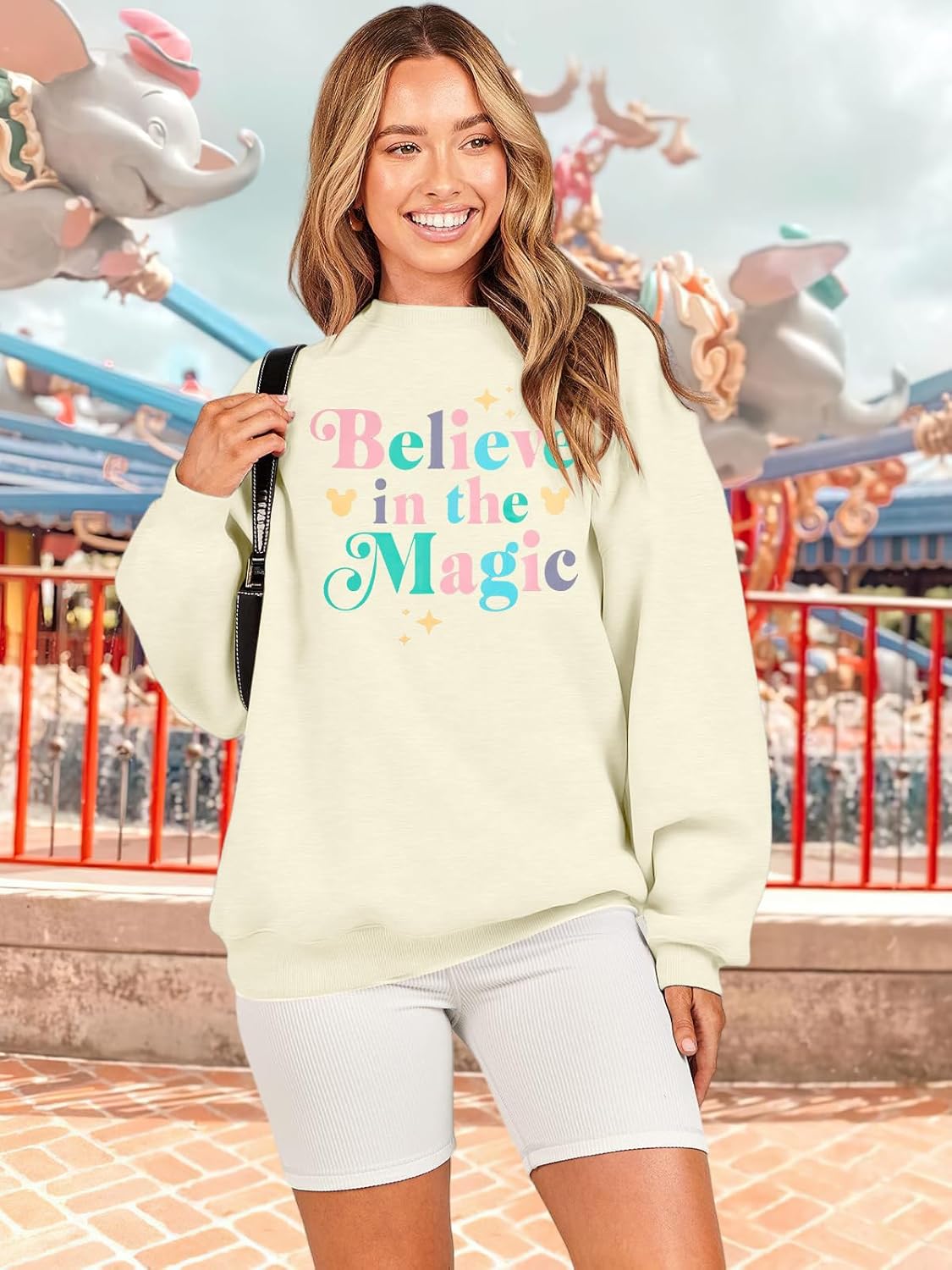 BANGELY Magical Sweatshirt Women Magic Kingdom Shirt Funny Believe in Magic Graphic Pullover Family Holiday Long Sleeve Tops - Image 2