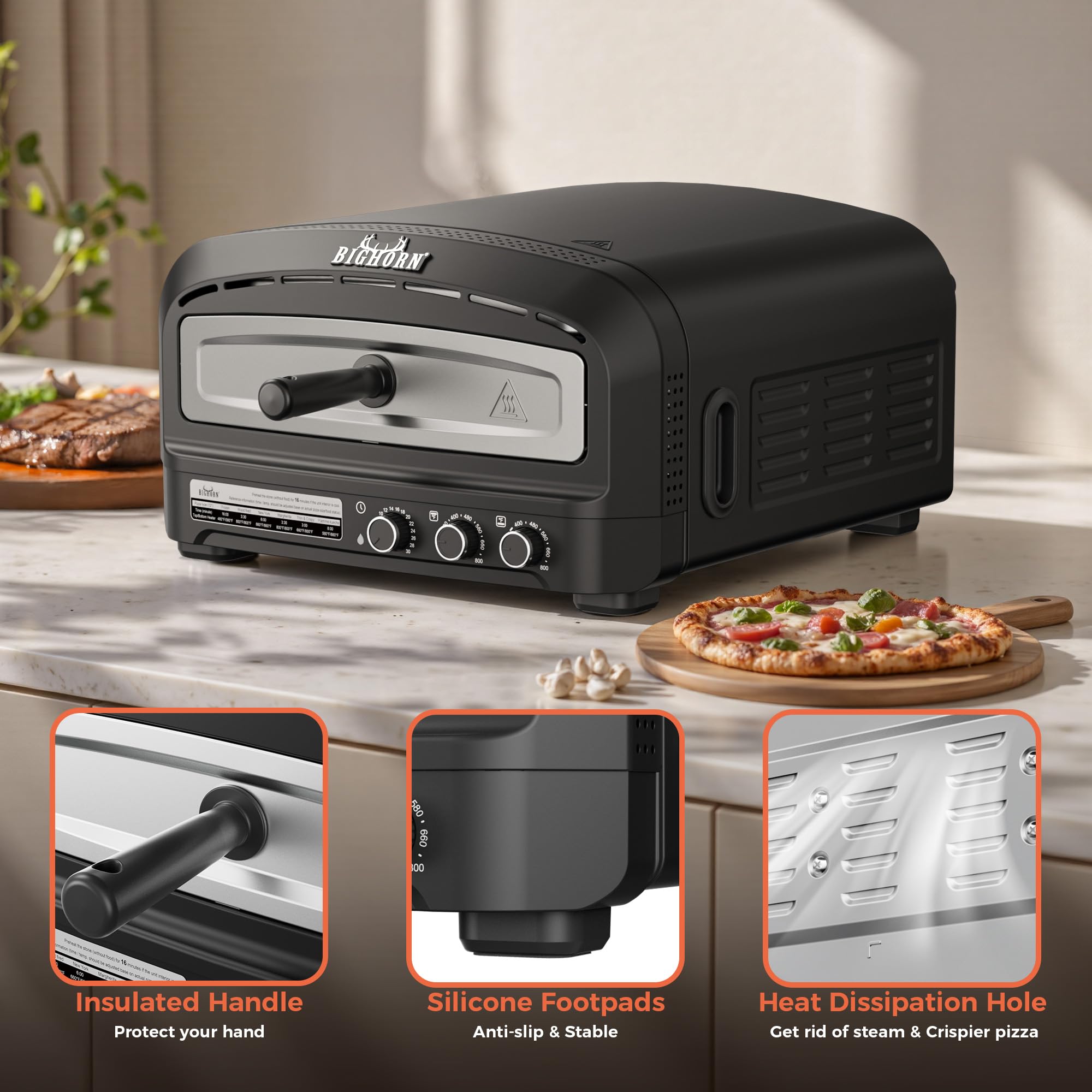 Amazon.com: BIG HORN Pizza Oven Indoor, 14
