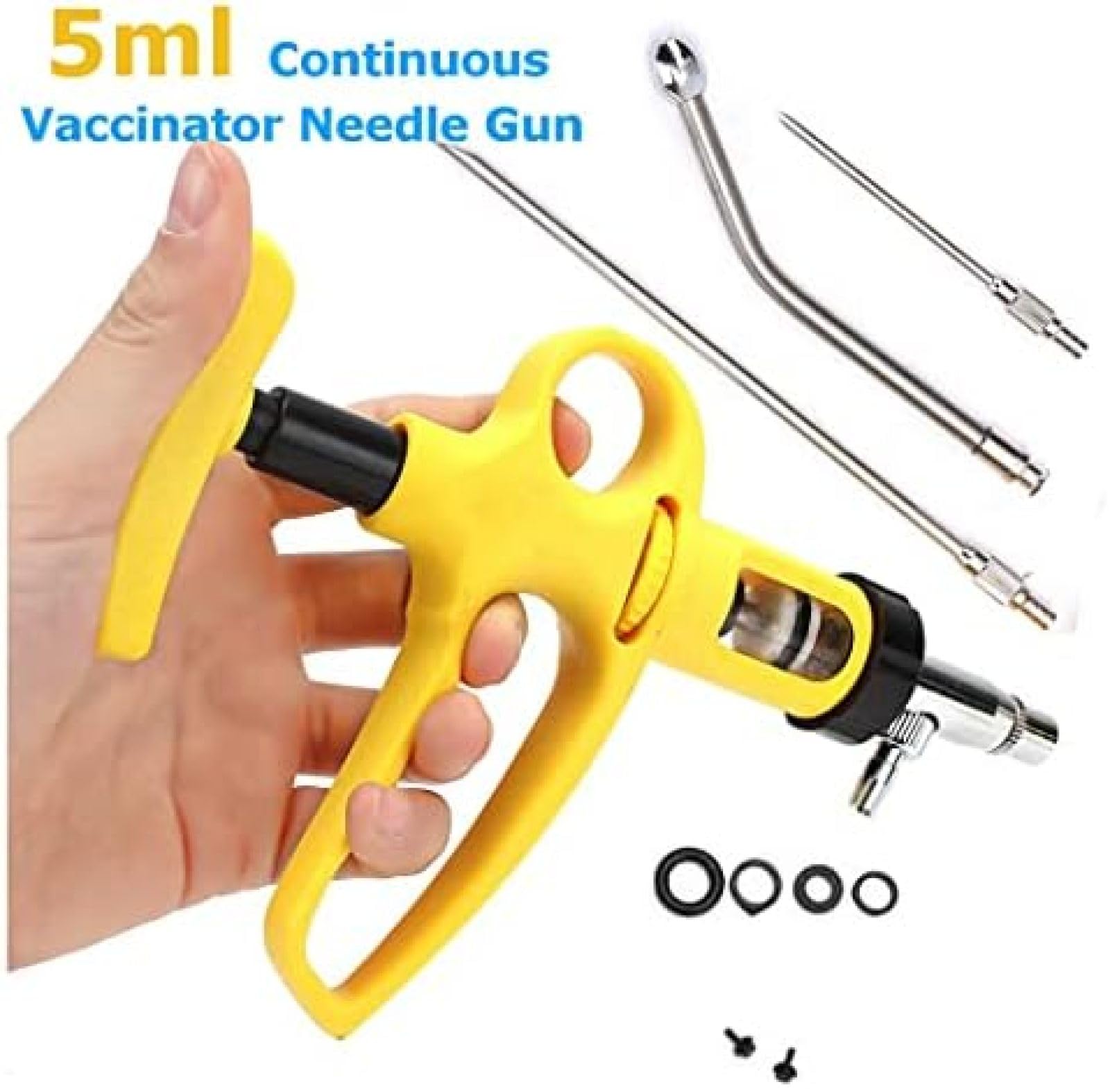 Jeringa Ajustable Y Continua, Inyector Para Ganado De 5 Ml, Pistola Inyectora Para Animales Con Inyección De Vacuna Duradera Para Cerdos, Pollos, Ovejas, Ganado, Granja,YUYANAIAI