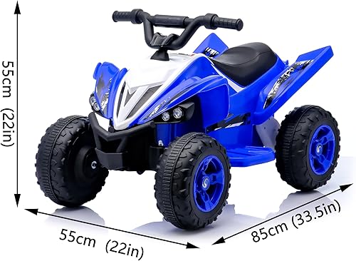 Miniatura 6 de 12V Kids Ride On ATVKids Electric Car for 3-6 Years, Dual Motor Ride On Toy with Bluetooth Music-2 Speed Modes, ForwardBackward (Blue)