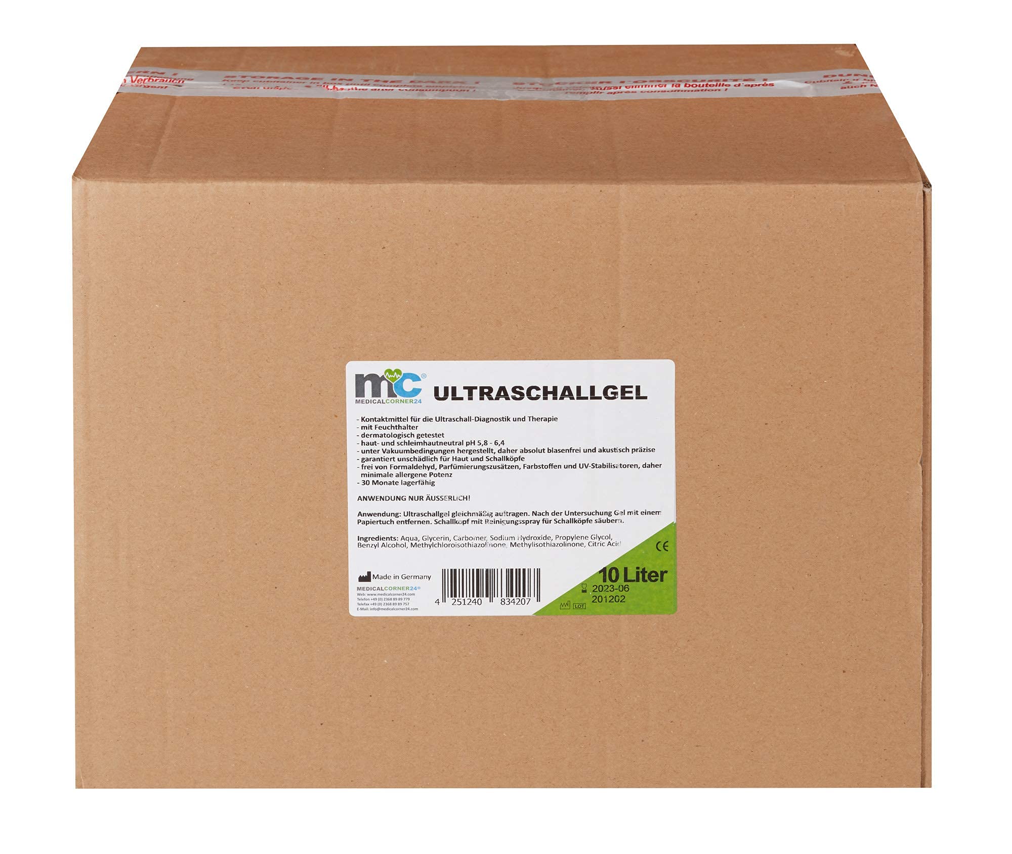 Medicalcorner24 - Garrafas de gel de ultrasonidos (20 kg, 2 x 10 kg)