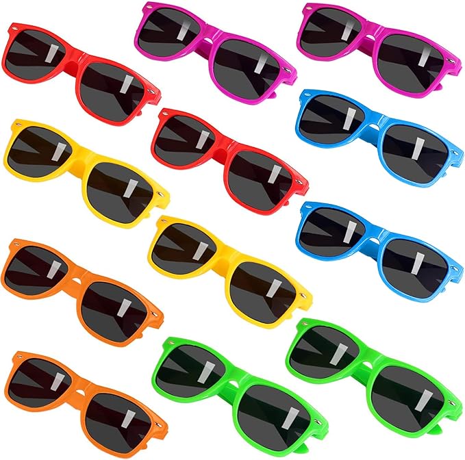 INNOCHEER Party Sunglasses for Kids with UV400 Protection Eyewear Neon Sunglasses