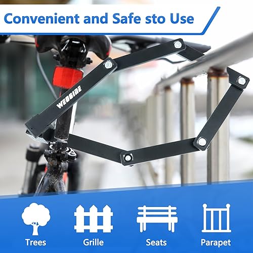 Miniatura 6 de Candado plegable para bicicleta, galardonado y patentado, ligero, de alta seguridad, resistente, antirrobo, protector seguro inteligente con llave y