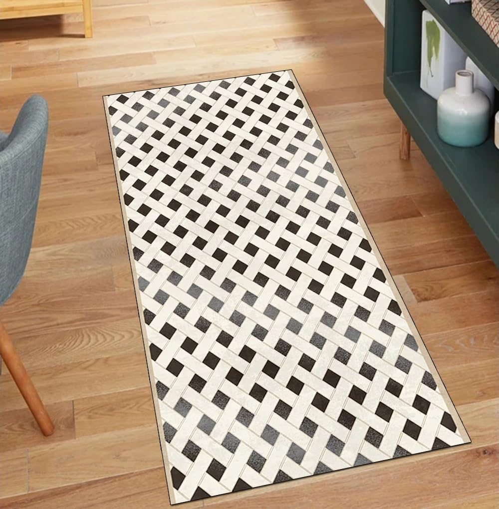 Tapis de couloir antidérapant beige résistant aux glissades et salissures