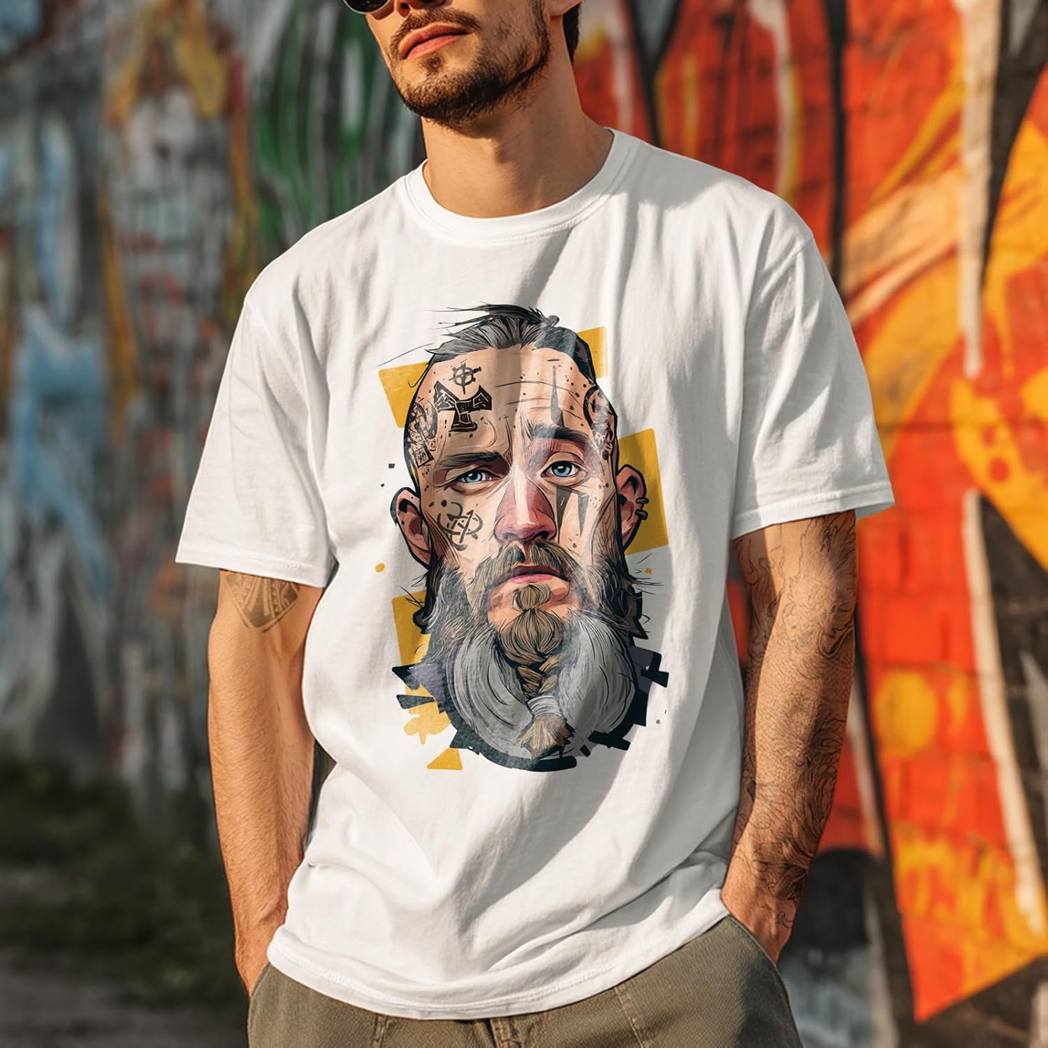 Men's Short Sleeve Shirts Quick Dry Big and Tall Loose Fit Short Sleeve Crewneck Funny Graphic Western Undershirt - Image 2