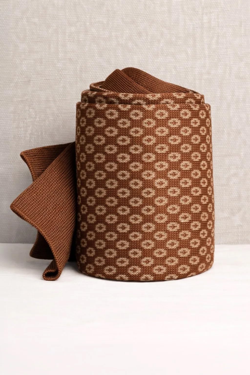 GATTI A POIS Calze Lunghe da Uomo in Filo di Scozia Brown, 3 Paia, Microbolle e Vanisè, Elegante, Cacao e Beige, Made in Italy