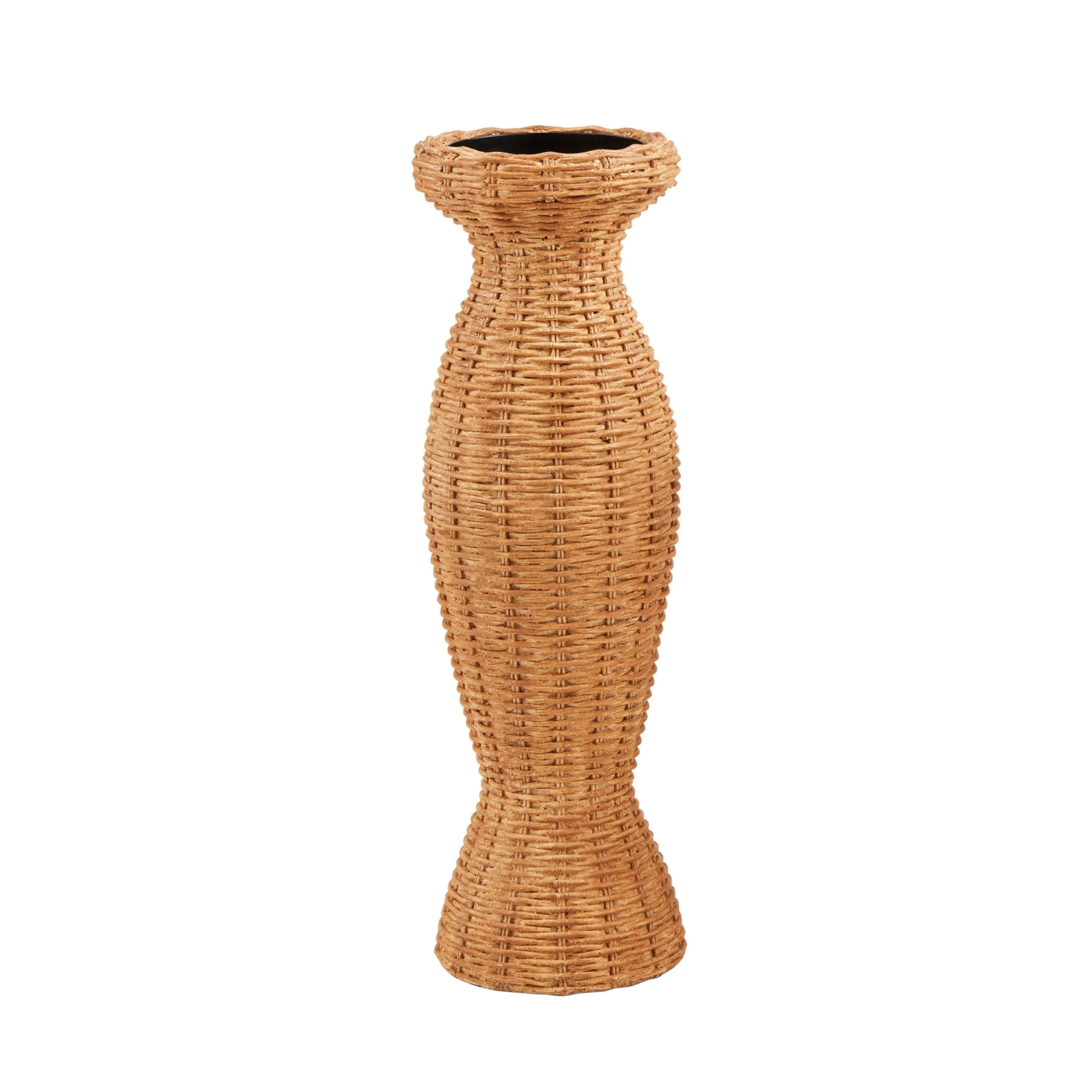Grand bougeoir en résine tissée Mud Pie objet d'art raffiné pour salon moderne