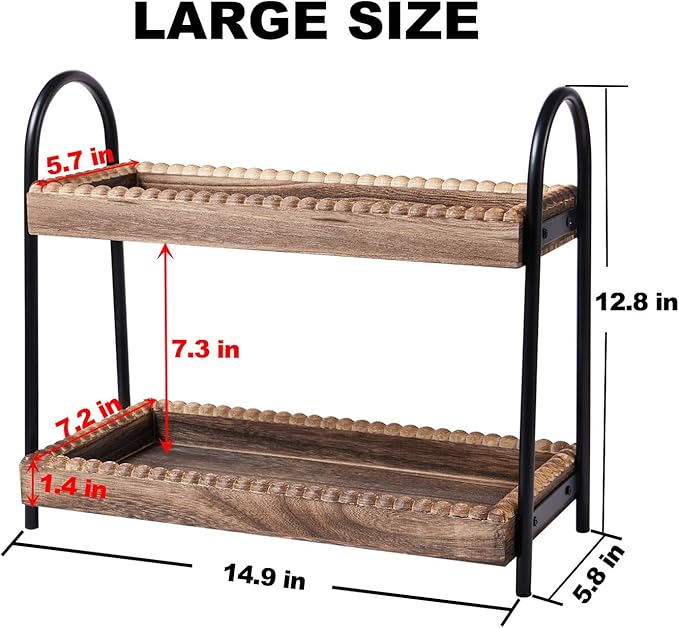 Organizador de Baño BDBDYEAY, 2 Niveles, Estilo Rústico miniatura 3