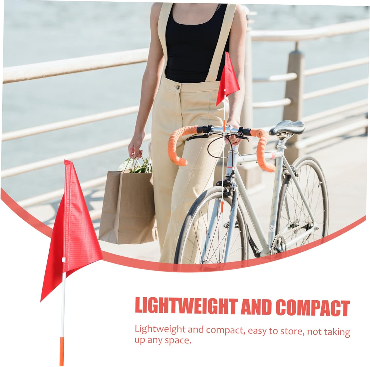 BESPORTBLE 1set Portable Boy Girl Cycling Safety Flags Pole Tear-resistant Flags for Enhanced Visibility Trailers and Scooters