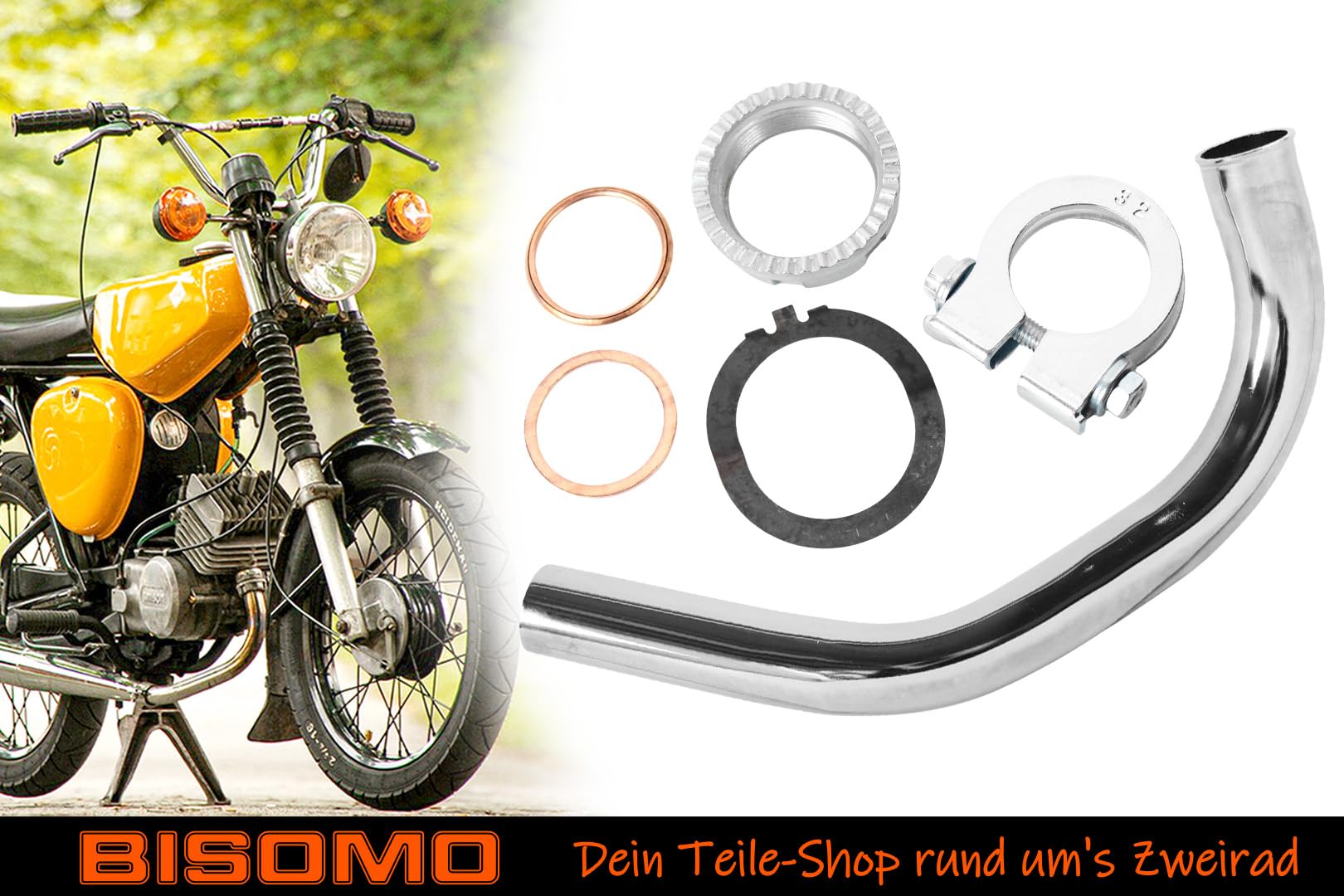 Auspuff Krümmer Tuning Ø 32mm verchromt für Simson S50 S51 S70 KR51/2