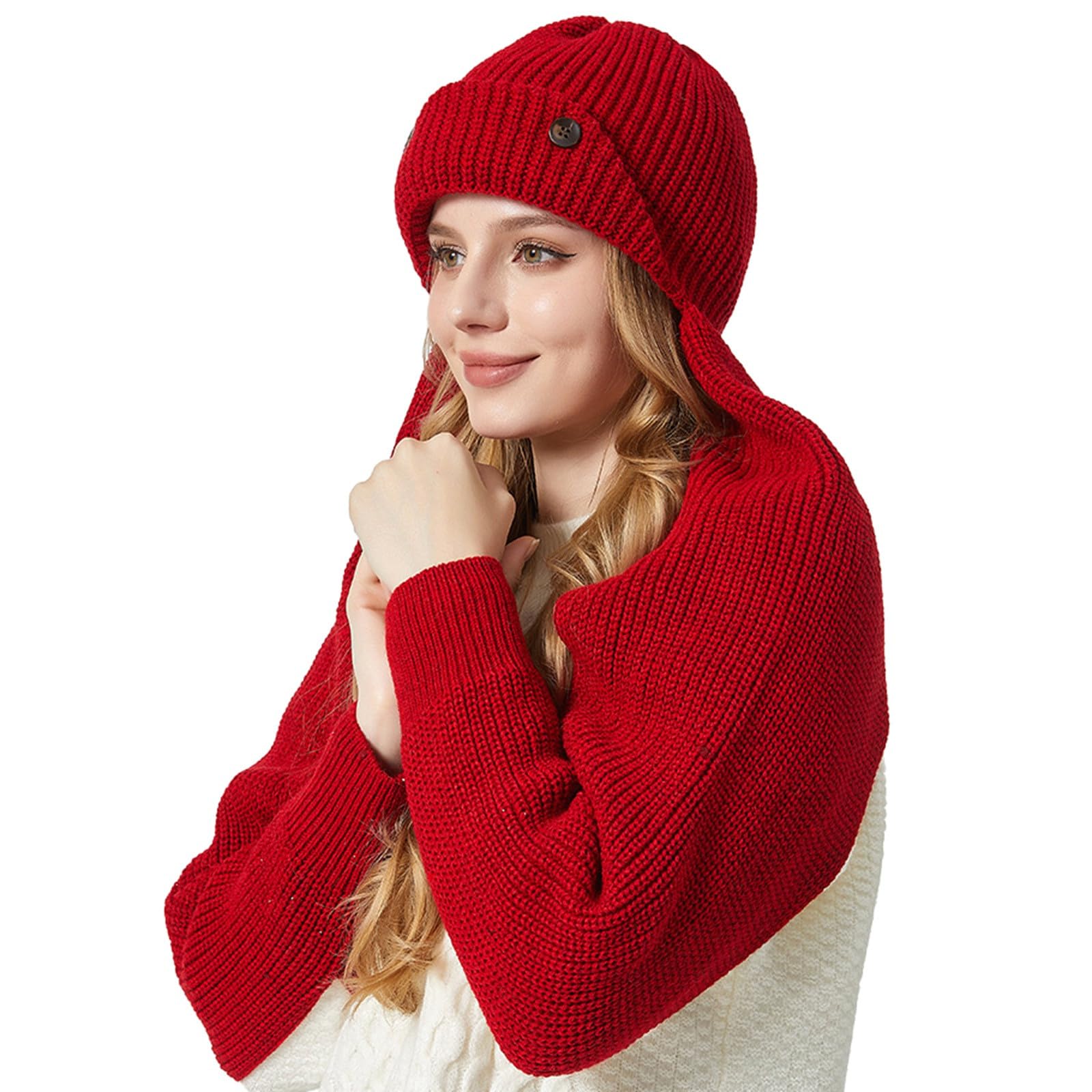 Ensemble bonnet écharpe gants pour ski course moto et vélo